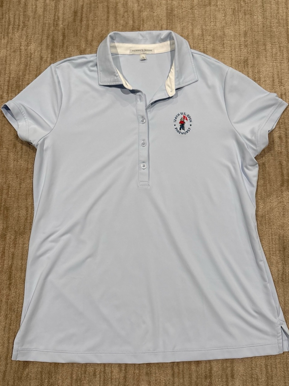 Women's Light Blue Polo Shirt with US Open Logo